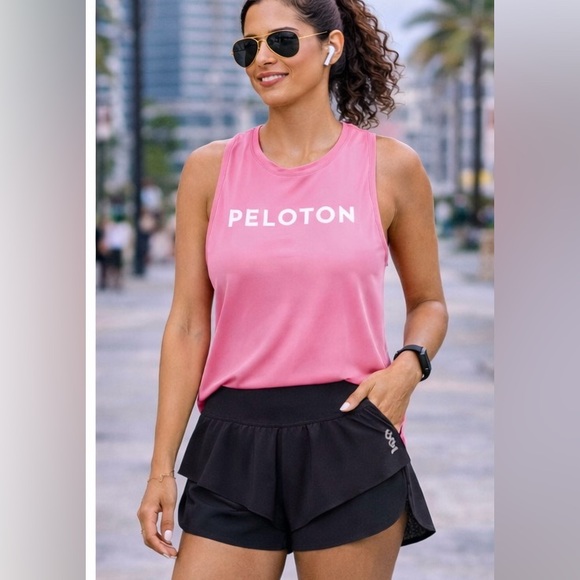 Peloton Tops - Peloton Pink Muscle Tee Relaxed Fit Crew Neck